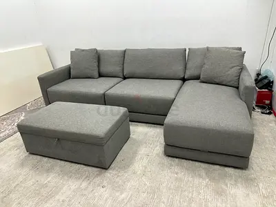 Selling crate&barrel lshape sofa with footstool