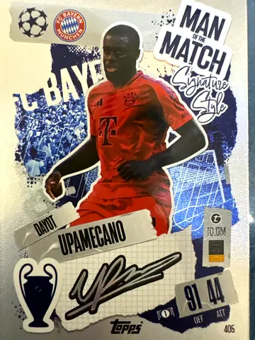 Signature style Dayot Upamacano UEFA Man of the Match Trading Card (Topps)