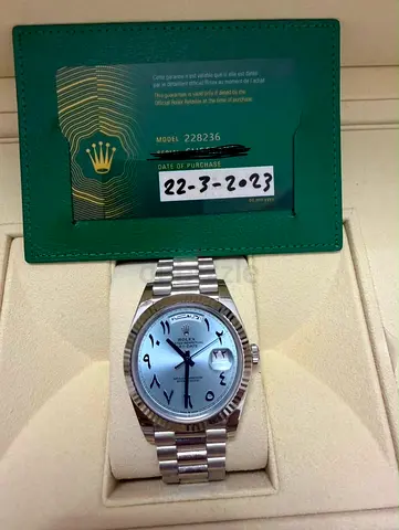 Rolex Day-Date 228236 Platinum Ice Blue Arabic Dial