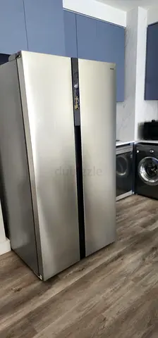 Panasonic 2-Door Side-by-Side Refrigerator - Silver, Good Condition