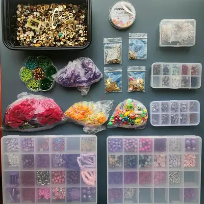 Bulk craft beads, charms and jewelry-making supplies - mixed lot (2)