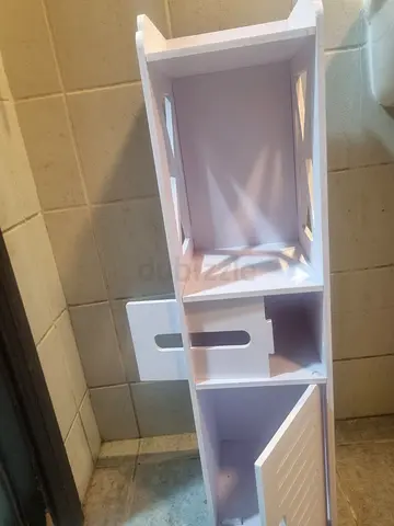 Waterproof wooden side bathroom shelf