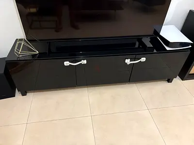 Ikea Besta black high-gloss TV unit - very good condition