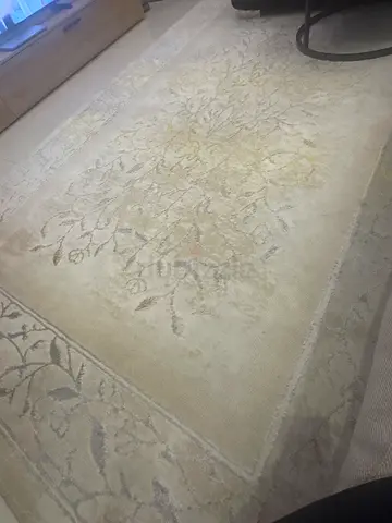 Light beige floral area rug in good condition