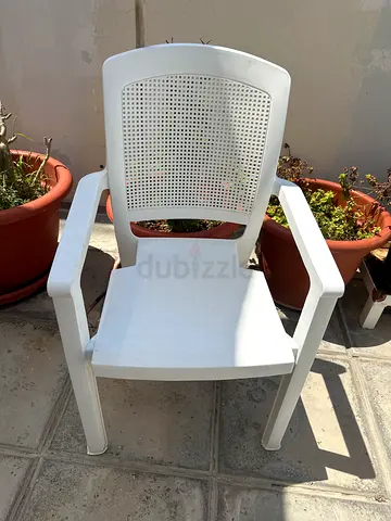 Five White Plastic Garden Armchair