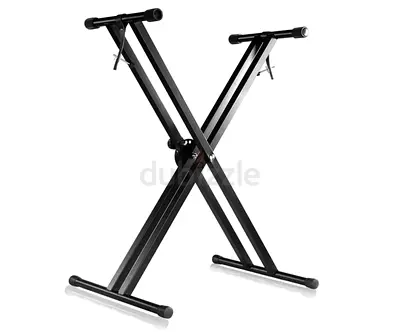 Mike Music Adjustable Double X Style Piano Keyboard Stand - Black (Double X Keyboard stand, black),