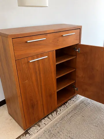 Shoe cabinet (Natural wood, Walnut)