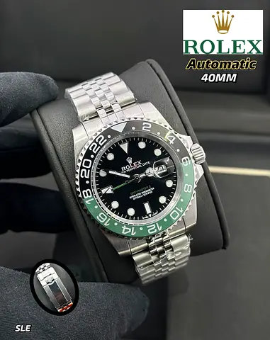 Rolex GMT-Master II Style 40mm Automatic – Black & Green Bezel Luxury Watch