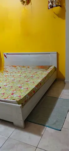 White double bed queen size frame with mattress included