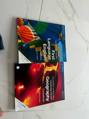Cambridge IGCSE First Language English & Geography coursebooks (used)