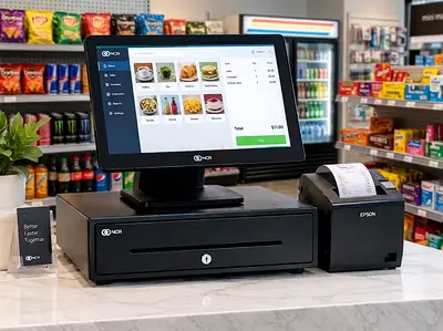 NCR POS System with Epson Receipt Printer and Cash Drawer - Ready to Use