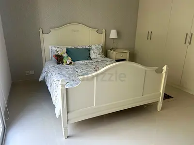 Pottery Barn White Wooden Double Bed with Headboard and Footboard