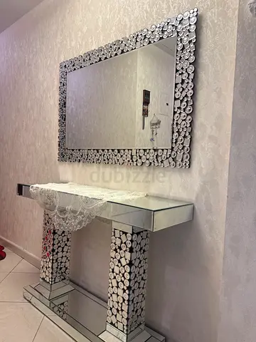 Decorative wall mirror with matching console table sets