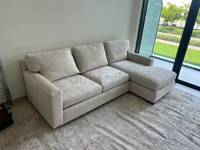 Comfortable Crate&Barrel/axis L Shape Sofa Beige