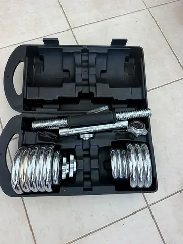Adjustable Chrome Dumbbell Set with Case - 20kg (approx)