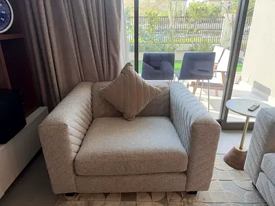 2XL Furniture Sofa Set ( 3+1 +1 Seating), 6 months old, curated fabric