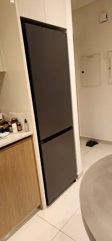 Slim matte black bottom-freezer refrigerator - good working condition