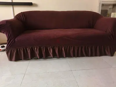 3-seater brown sofa with removable cover