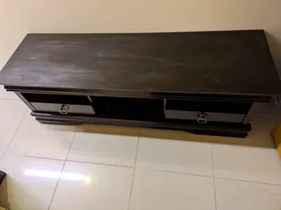 Wooden TV Unit / Entertainment Cabinet with Drawers - Dark Finish