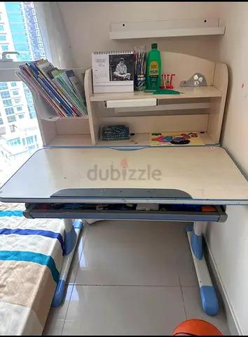 Height Adjustable Danube Kids Study Desk with Shelf and Book Organizer and iPad stand