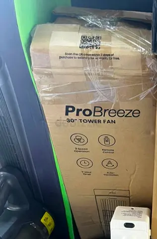Pro Breeze 30-Inch Tower Fan with Remote Control & 7-Hour Timer (Brand New)
