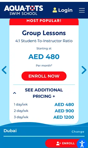 8 swimming lessons