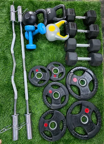 Dumbbells sets and kettle bells barbells