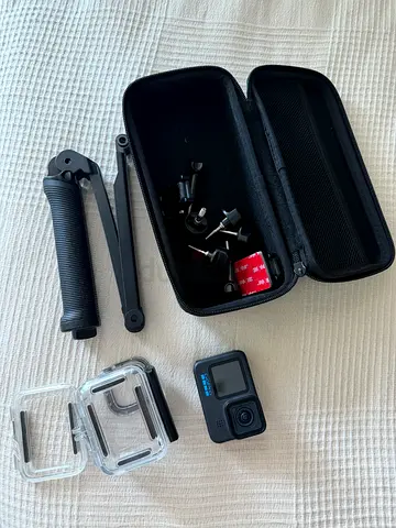 GoPro-style Action Camera with Case, Mounts and Waterproof Housing - Good Condition