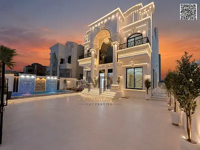 Luxury Classic Villa for Sale in Al Muwaihat 2 – Ajman | 6 Master Bedrooms | Private Pool | Two Floors + Roof Terrace