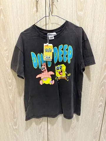 Graphic SpongeBob & Patrick 'Dive Deep' T‑shirt — Unisex, Black, New with Tags