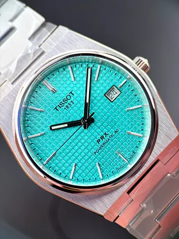TISSOT PRX POWERMATIC|TIFFANY DIAL|BRAND NEW|COMPLETE SET|AUTHENTIC|BELOW RETAIL PRICE