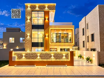 Luxury villa - 3 floors - registration fees included - in a good location - close to all services - excellent finishing - the best in Ajman