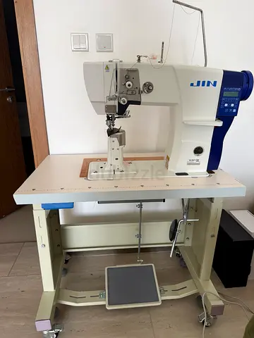 JIN Industrial Sewing Machine with Pedal and Table - Good Working Condition