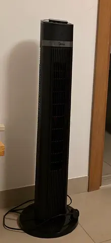 Used black tower fan - compact oscillating floor fan