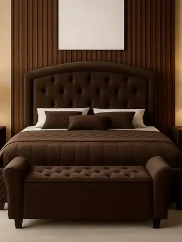 New brand 180*200 dark brown color king size bed
