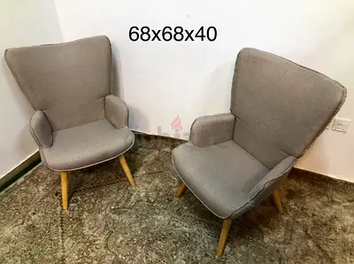 2-modern fabric accent armchairs