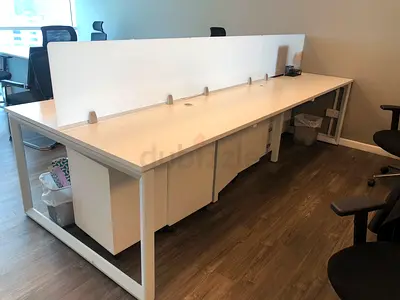 16 Office Chairs with tables and cabinets brand new