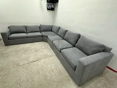 Like new condition crate&barrel grey color corner sofa