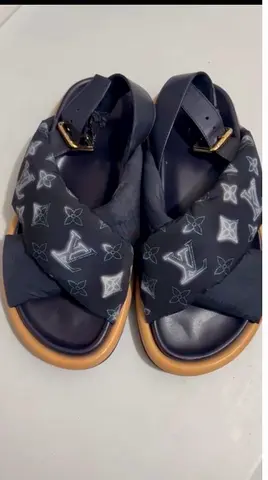 Blue Louis Vuitton-style Cross Strap Sandals - Size Unknown, Normal Used
