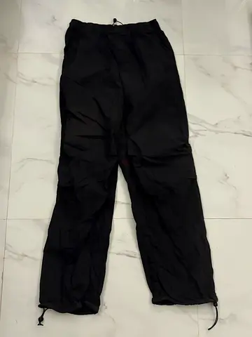 Black casual drawstring trousers, size approx XS