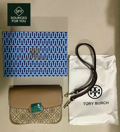 Tory Burch small crossbody handbag with strap - beige