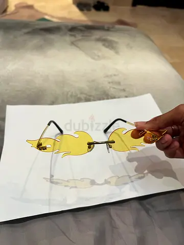 Yellow Flame Novelty Fashion Sunglasses - Never Used