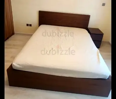 Ikea Queen size bed with mattress and storage drawers