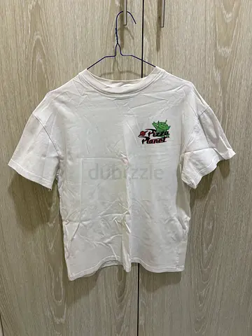 White 'Plant Planet' Graphic Cotton T-shirt - XS, Good Condition