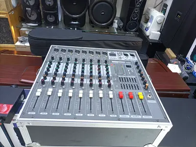Used 8-Channel Audio Mixer with Flight Case - Good Working Condition