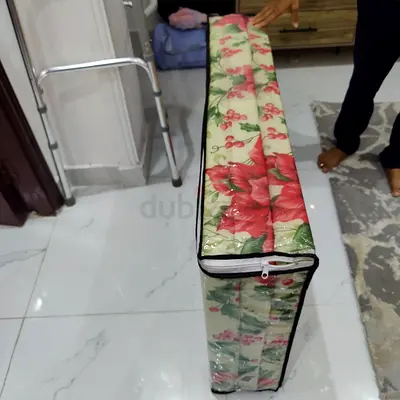 Foldable foam mattress with floral cover - lightly used ( 2 days only )