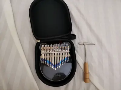 (PRICE ADJUSTABLE) Kalimba thumb piano with case and tuning hammer - good condition