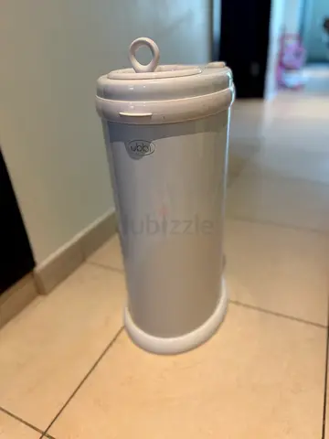 Ubbi white diaper bin / nappy disposal bin - good condition