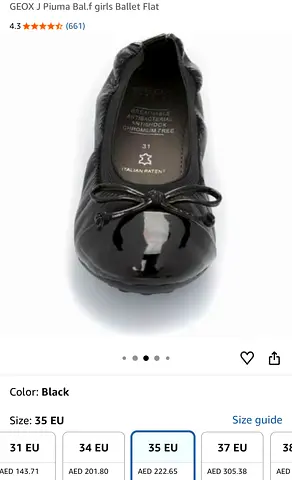 Black patent leather ballerina flats, EU 35 NEW Size 35