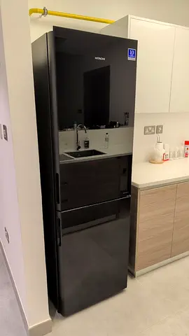 Hitachi black bottom mount refrigerator for sell 💯 good working